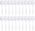 Eaasty 20 Pack Toilet Bowl Brush with Long Plastic Handle Disposable White Soft Swab Toilet Bowl Cleaners Mop with Silk Cotton Brush for Bathroom, 11 x 4.3 Inch
