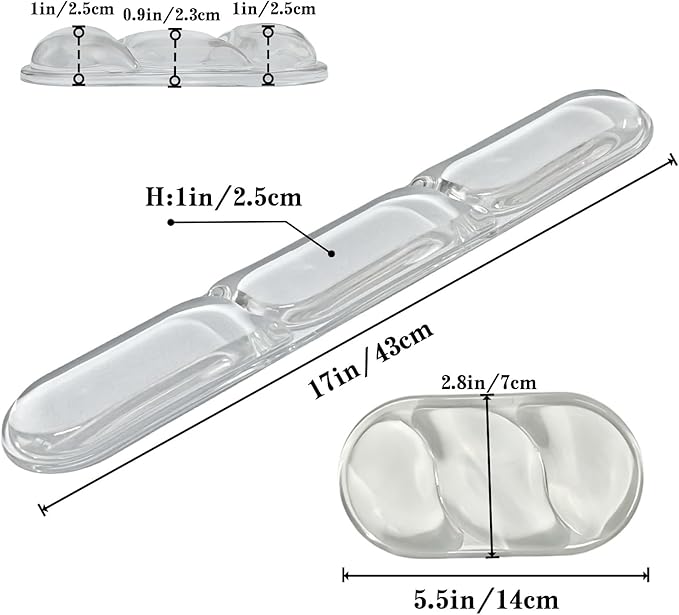 Ergonomic Cooling Gel Wrist Rest Pad for Computer Keyboard and Mouse, Arm Support with Non-Slip Base for Desk Cute Accessories (Classic, Transparently, Suitable for Keyboardand Mouse Set)