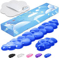 JIKIOU Clear Gel Wrist Rest for Keyboard and Mouse, Cool Silicone Mouse Wrist Rest Set, Cute Ergonomic Wrist Rest for Keyboard Typing Pain Relief, Suitable for Office Computer Laptop Gaming Blue