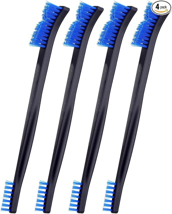 4 Pcs Small Cleaning Brush, Double-Ended Nylon Brush, Jewelry Cleaning Brushes for Detailed Cleanings of Jewelry, Cars, Kitchen, and Spaces