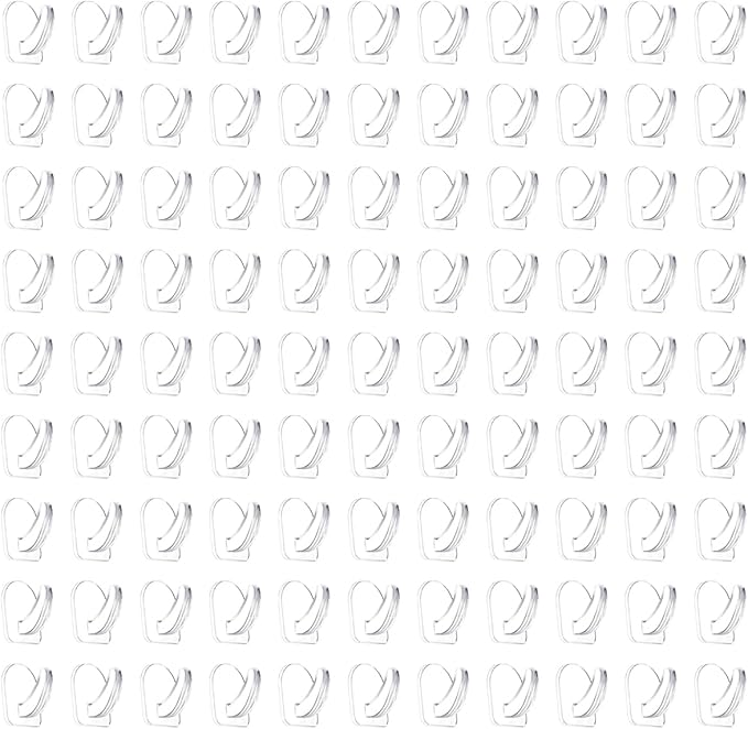 100 Pieces Clear Adhesive Wall Hooks for Hanging, Transparent Sticky Hooks Small Seamless Command Hooks for Kitchen Bathroom Bedroom Office