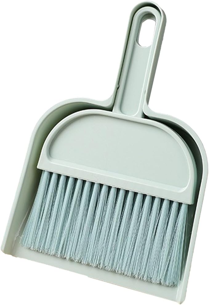 Dust Pan, Compact Lightweight Household Mini Dustpan and Brush Set with Handle,Mini Portable Handheld Dust Pan and Brush Set for Outdoor Sweeping Cleaning Pet Camping Table Keyboards Indoor Desks