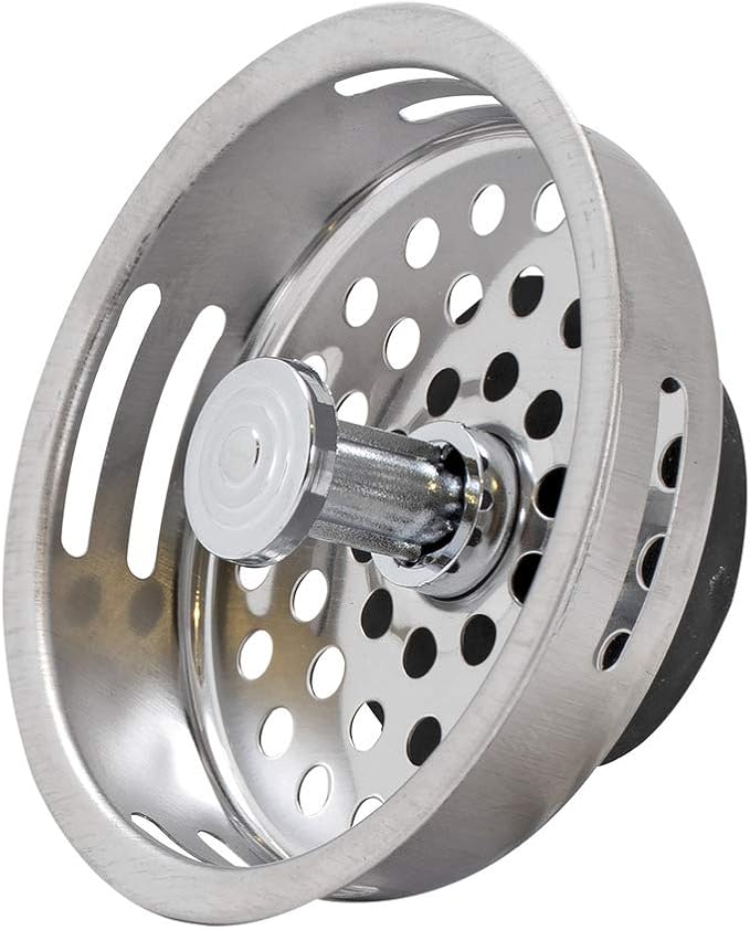 EZ-FLO Rubber Flat Bottom Replacement Basket, 3-1/2 Inch Diameter, Stainless Steel, 30058