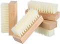 GLEAVI 4Pcs Shoe Cleaning Brush Set: Sturdy Wood Handle Soft Nylon Bristle Scrubbers, 3.7 Inch Portable Dirt Remover for Sneakers, Suede & Leather Boots