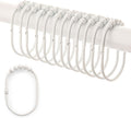 2LB Depot Wide Shower Curtain Rings/Hooks Set, Decorative Polished Chrome Finish, Easy Glide Rollers, 100% Rustproof Stainless Steel, Set of 12 Rings for Shower Rods