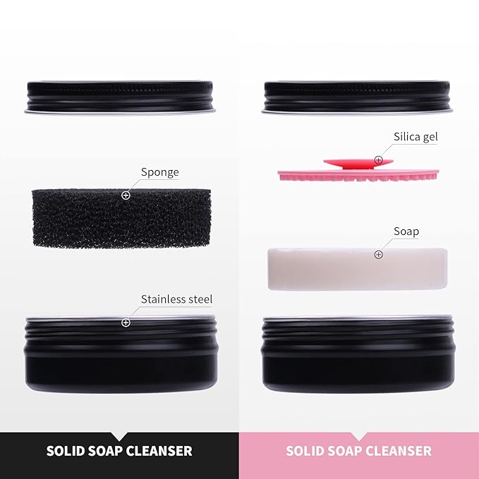 DUcare Makeup Brush Cleaner Makeup Brushes Solid Soap Cleanser with Color Removal Sponge Brush Cleaning Mat, Silicone Makeup Cleaning Cosmetic Cleaner Blenders Shampoo Removes Shadow Color