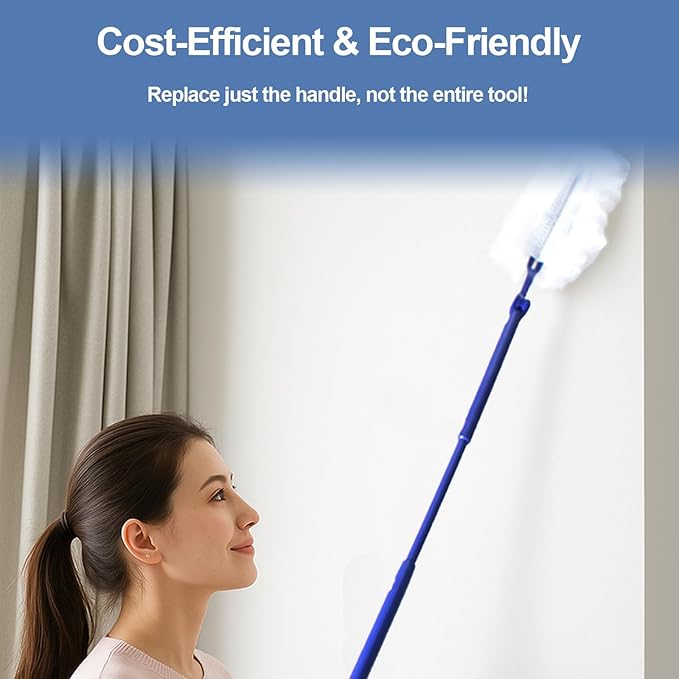 Replacement Handles Compatible with Swiffer Duster Refill, Swiffer Duster Extended Handle,Foldable & Extendable Dust Handle Only(Blue 5pcs)
