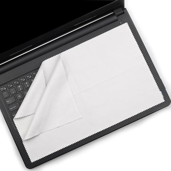 2-Pack Microfiber Laptop Cleaning Cloth - Clean Screen Dust & Protect Keyboard, Compatible with Dell/HP/Acer/ASUS/Lenovo/Samsung/LG etc 15.6"-17.3" Laptops