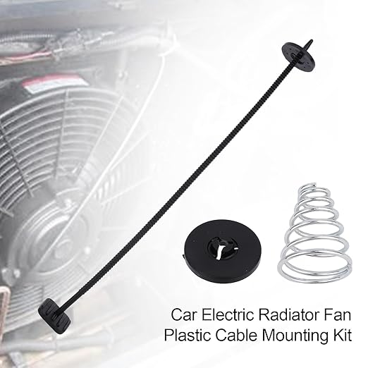 41pcs Car Fan Mounting Kit, Universal Electric Radiator Fan Mount Kit Transmission Cooler Installation Set with Cable Zip Ties Mounting Snaps Pads Springs & Cleaning Brush