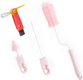 Chemimoso Silicone Spinning Bottle Cleaning Brush, 13.4in Long Handle Water Cup Bottles Cleaner for Baby Bottles, Sports Bottle, Glass Vase, Tumbler, with a Tiny Cup Lid Gap Cleaning Brush, x Pink