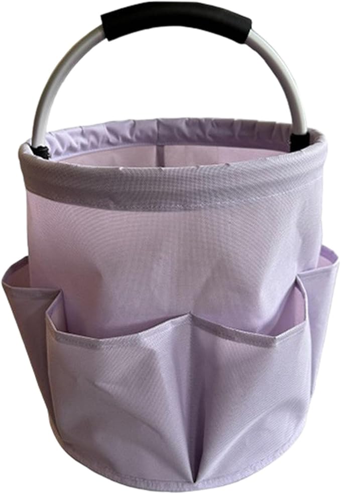 Professional Cleaning Caddy Organizer - 11" Wearable Cleaning Supply Bag with Adjustable Shoulder Strap & Handle - Housekeeper Essentials Organizer for Detailing Tools & Supplies (Purple)