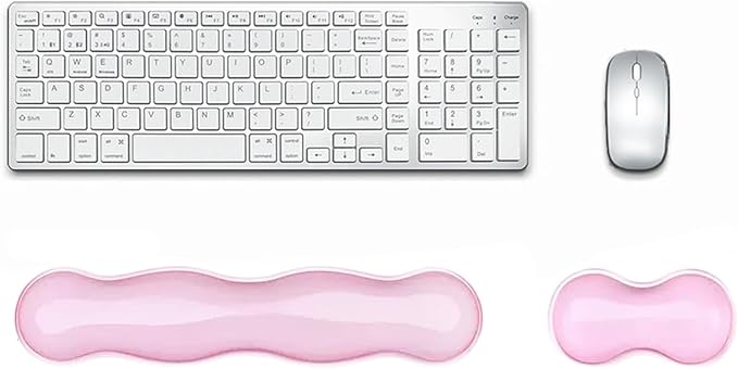 Wrist Rest for Keyboard and Mouse, Ergonomic Gel Keyboard Wrist Rest for Effortless Typing & Pain Relief, Cool Silicone Gel Wrist Support Pad for Gaming, Computers, Laptops, Office