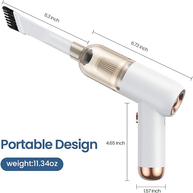 Portable Mini Handheld Car Vacuum Cleaner with Powerful Suction, High Power Cordless Sweeper, Dust Buster, Lightweight, Easy to Hold,Quiet Electric Air Duster,Small Vacuuming for Home,Kitchen,Gift