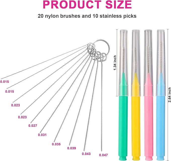 30 Pieces Tiny Brushes for Cleaning Shower Head, Shower Head Nozzle Cleaner Tool Unclogging Small Holes, Cleaning Brushes Picks for Home and Kitchen