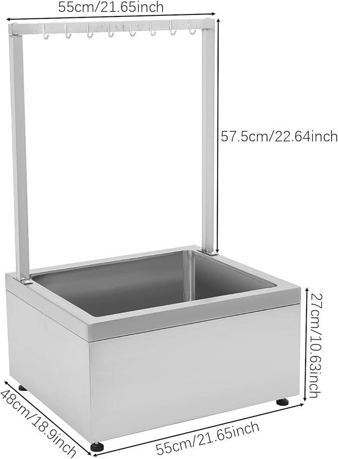 Stainless Steel Floor Mop Sink, Mop Sink with Cleaning Tool Rack, Mop Sinks for Restaurant, Garage, Basement, Bathroom, Laundry 22" L x 19" W x 11" H