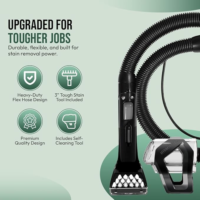 (Upgraded 2025) Flexible Replacement Hose with 3" Tough Stain Brush & Self-Cleaning Tool for Bissell Little Green & SpotClean Carpet Vacuum Cleaners, Fits Models 2694, 2513, 5207, 4720M Series & More