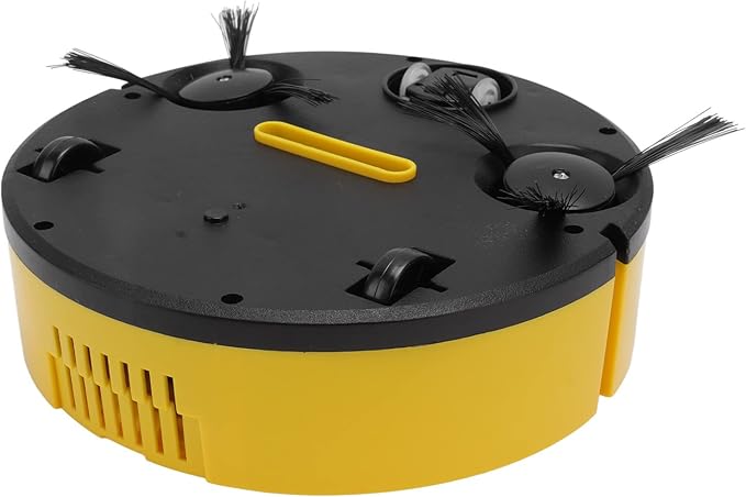 Robot Vacuum Cleaner, Smart Sweeping Robot with High Efficiency Filtration for Wood Tile Carpet Pet Hair, Mini USB Charging (Yellow)