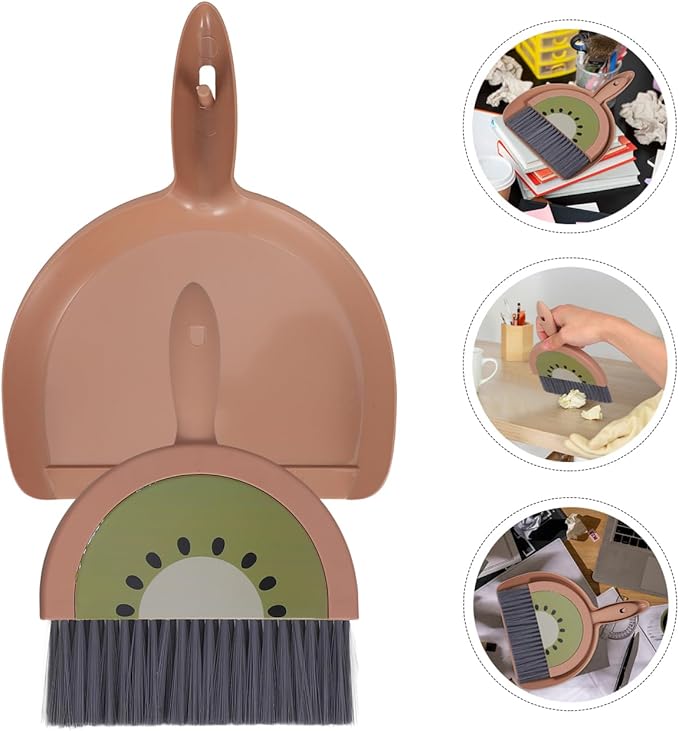 VOSAREA Mini Broom Set with Dustpan for Efficient Desk Cleaning Compact Handheld Brush for Home and Office Use