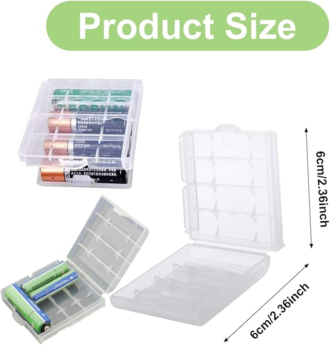 10 Pcs Clear Plastic Cell Battery Storage Case Holder Box, AA/AAA Cell Battery Storage Case, Batterys Cases Hard Plastic Batteries Storages Boxes, for AA/AAA Batteries and Rechargeable Batterie