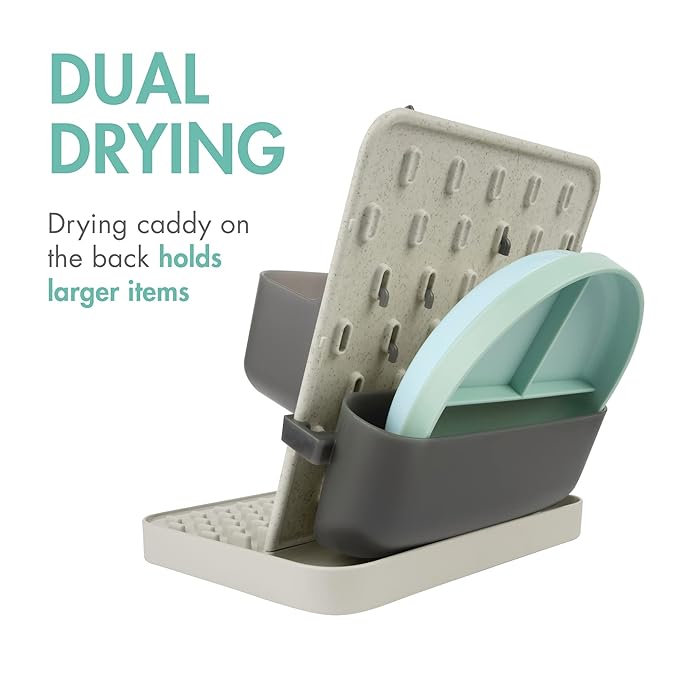 Boon Groove Vertical Baby Bottle Drying Rack - Customizable Drying Rack for Bottles, Toddler Cups, and Baby Accessories - Baby Bottle-Feeding Supplies - Holds 6 Baby Bottles