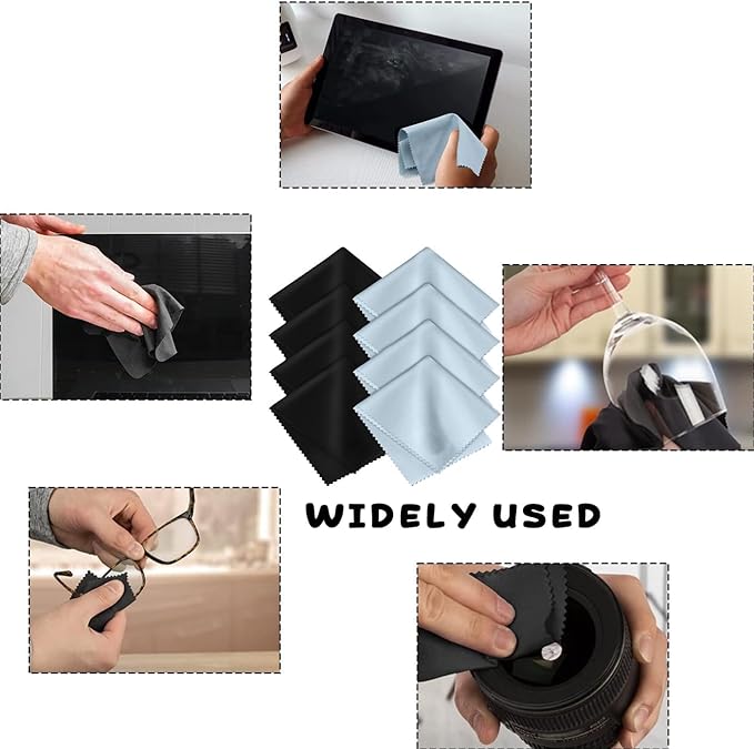 8-Pack Premium Microfiber Cleaning Cloths -Ultra-Soft, Streak-Free, lint-Free, Suitable for Glasses, Screens, Cameras, Mobile Phones,General Soft High-Quality Polishing Cloth and televisions