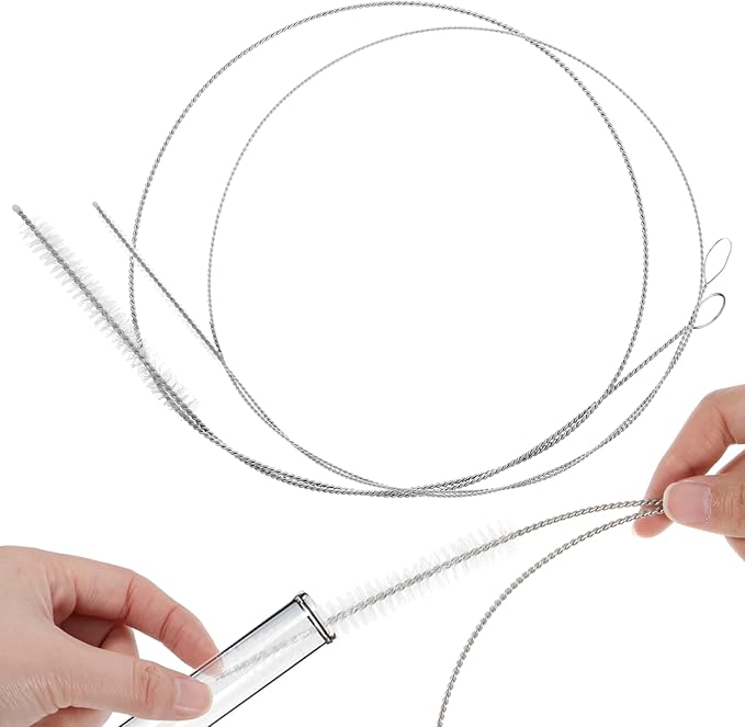 2 PCS Extra Long Pipe Cleaners, 39.4 in Straw Cleaner Brush Extra Long, White Tube Cleaning Brush for Cleaning Straw, Feeding Tubes, Line and Pump