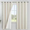 YoungsTex Natural Linen 100% Blackout Curtains 68 Inch Length for Bedroom, Full Room Darkening Thermal Insulated Drapes with Grommet Privacy for Living Room Windows, 2 Panels, 52 X 68 Inch
