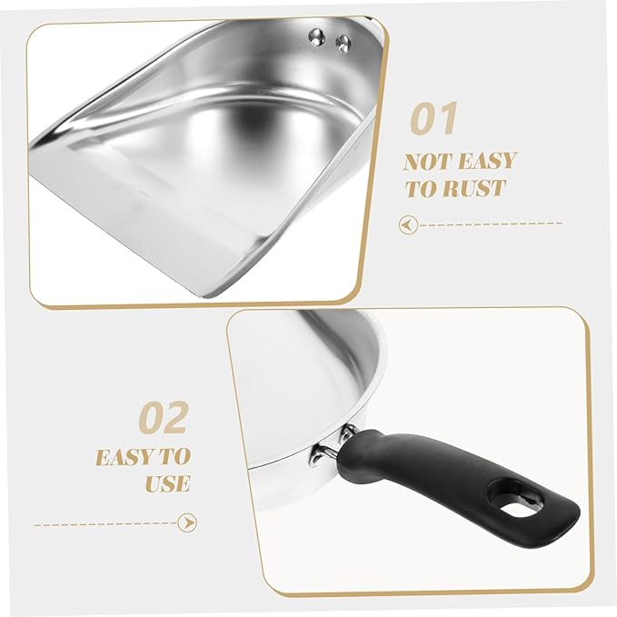 Stainless Steel Dustpan Metal Dust Pan Dustpan with Handle Metal Handheld Dustpan Metal Dustpan Small Dustpan Metal Handheld Dust Pan Small Dust Pan with Handle Thicken Small Metal