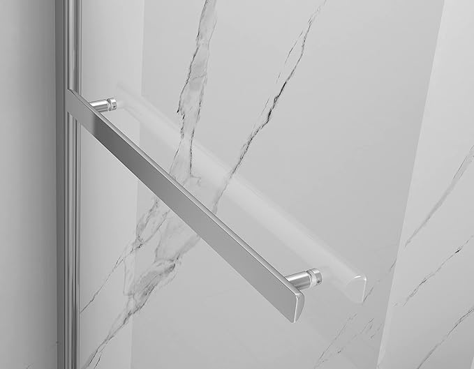 Sunrosa Pivot Tub Door 34"×58", Folding Bathtub Shower Door with Tempered Glass, Shower Door for Bathtub in Chrome
