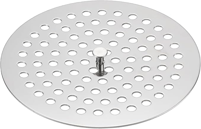 uxcell Shower Drain Hair Catcher, 4.9 inch Stainless Steel Round Floor Drain Cover Anti-Clogging Protection Cover Replacement for Furniture Repair Bathroom Kitchen