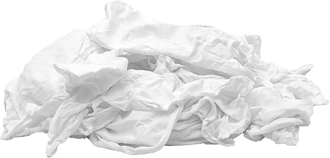 Premium White Knit (600 lbs. Pallet 12x50 lbs. Box of Rags) T-Shirt Cleaning Rags – White Cotton Rag for Cleaning, Staining, Oil, Grease & Dusting – Shop Rags Bulk for Multipurpose