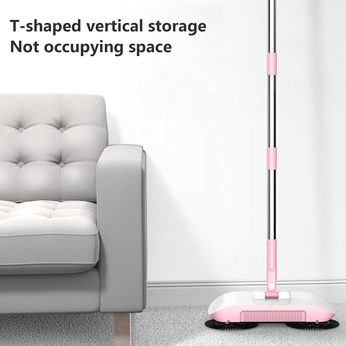 Carpet Sweeper Manual Manual Vacuum Sweeper 2 in 1 Hand Push 180 Degree Rotating Sweeping Mop Crumb Vacuum Cleaner Home Cleaning Tool for Sweeping Style2