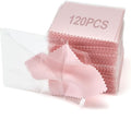 PINGMIC 120PCS Jewelry Cleaning Cloth, Professional Polishing Cloth Individually Wrapped, Pink Silver Polishing Cloth for Jewelry Sterling Silver Gold Platinum Watch Coins and More (3.15" x 3.15")