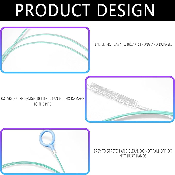 Luminuti1 Pcs Sunroof Drain Cleaning Tool,Long Wire Brush Sunroof Drain Cleaning Tool for Cars,Tube Cleaning Brush Slim Drain Dredging Tool for Car Sunroof