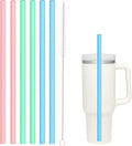 Silicone Replacement Straws for Stanley|Owala|Simple Modern 40 oz 30 oz 64 oz Tumbler, Reusable Color Drinking Straws with Cleaning Brush for Stanley Cup Accessorie，BPA Free, Dishwasher Safe