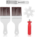 4 Pcs Air Conditioner Condenser Fin Cleaning Brush, Coil Condenser Brush AC Fin Comb, Stainless Steel Air Refrigerator Fin Cleaner Whisk Brush Evaporator Radiator Repair Tool, AC Coil Cleaner Brush