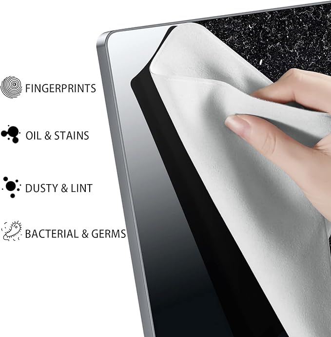 2 Pack Microfiber Liner Cleaning Cloth for 15 15.6 16" HP/DELL/Lenovo/ASUS/Acer/Samsung/MSI/LG, etc with 15-16 inch laptops with Numeric keypad Keyboard Cloth
