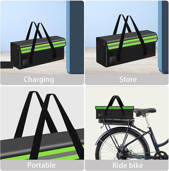 Lipo Battery Safe Bag Large Capatity Fireproof Bag for Ebike Lipo Battery Other Batteries Storage Charging Transport Home Office Travel Safe Storage Pouch