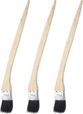 uxcell 3pcs Bent Radiator Paint Brush 1.5" Width Curved Wall Paint Soft Bristle Brushes with Long Wood Handle for Painting DIY Wall Treatment