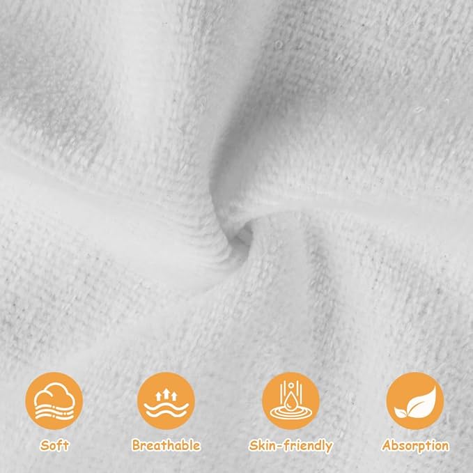 AOMIG Reuseable Cleaning Cloths 25PCS Washable Cotton White Cleaning Rags 15x15cm Reusable Soft Lint Free Cloth Multipurpose Terry Cloth Rags Dusting Cloths Terry Towels