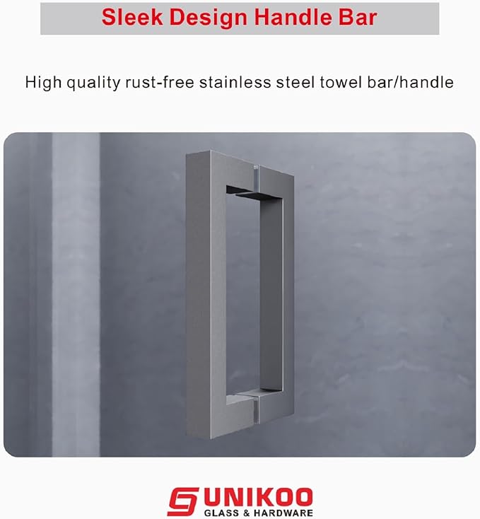 3/8" (10mm) Sliding Glass Shower Door, 61-65" W x 80" H Frameless Bathroom Door with Easy-Cleaning Coating,Space Gray