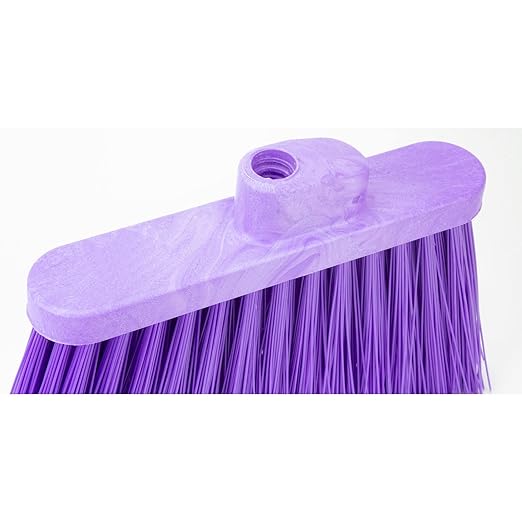 SPARTA Plastic Broom Head, Angled, Un-Flagged for Large Debris Indoor, Outdoor, Home, Restaurant, Lobby, Office, 12 Inches, Purple, (Pack of 12)