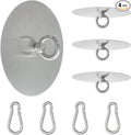 Adhesive Ceiling Hooks 4 Pack Stainless Steel Sticky Pad Eye Plate Snap Hooks Wall Hooks Wind Chime Hanger for Hanging Plants Wind Spinners Decorations in Bathroom Kitchen Porch RV No Drill