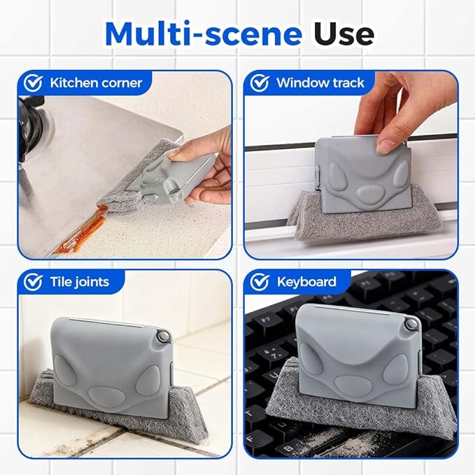 Magic Window Track Cleaner, 2025 Upgraded Window Groove Cleaning Brush Tools Set, Hand-held Window Track Cleaner Brushes Tools, Sliding Track Cleaner for Sliding Door, Sill, Tile Lines (Mix 3PCS)