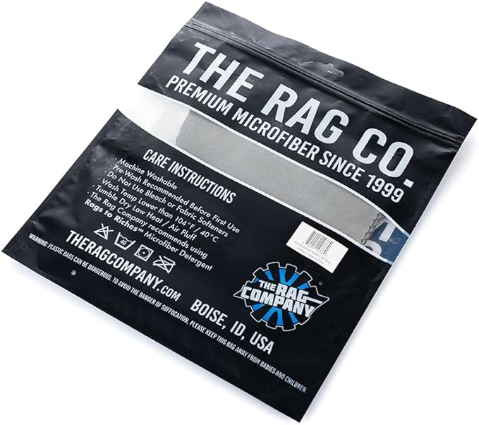 The Rag Company - Buttersoft Suede Cloth - Trademarked Softness for Applying and Leveling Coatings, Cleaning Glass and Other Delicate Surfaces Without Scratching - 8”x 8” - 10 Pack - Ice Grey