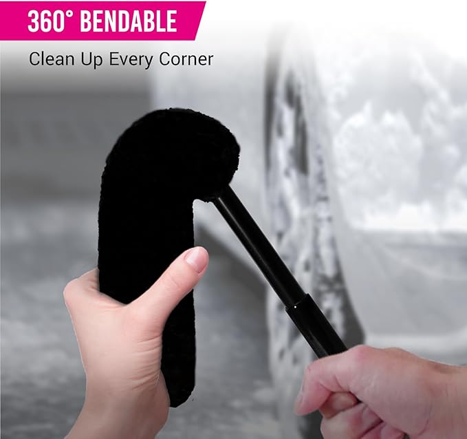 H.O.W 4pcs Car Wheel Rim Tire Brushes for Cleaning Tires, Detailing & Tire Scrub Brush Kit