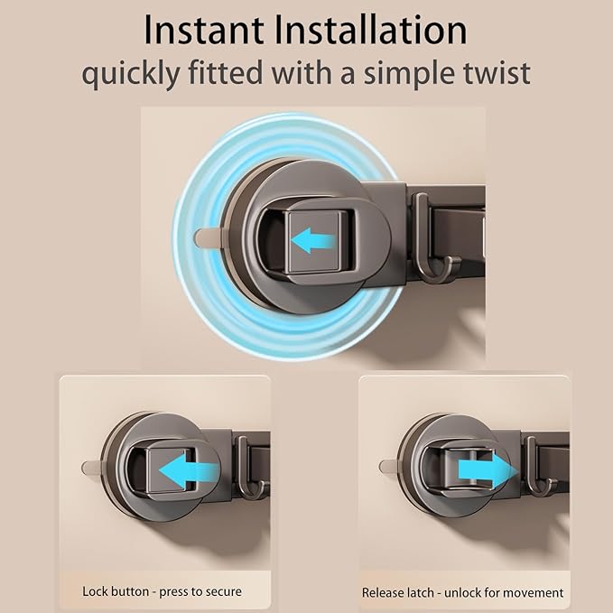 Wall-mounted Mop Holder for Bathrooms, Storage Rack Suitable for Bathrooms, Kitchens, Garages, Gardens, and Laundry Rooms (4 Clips & 5 Hooks/23.9in)