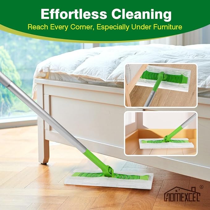 HOMEXCEL Dry Sweeping Cloths Pads Compatible with Swiffer Sweeper, Disposable Duster Refills Mop Pads for Floor Mopping and Cleaning, 120 Count-8 " x 10.4 " Pads Refills-Not Include The Mop