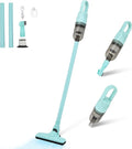 6-in-1 Lightweight Stick Vacuum Cleaner with 100W Powerful Motor, Mini Portable Household Handheld Vacuum Cleaner for Domestic Hard Floors, Carpets and Pet Hair(Green Cordless with Plug)