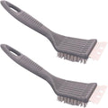 YIKANGHENG 2 Pcs 8.3 Inch x 2.8 Inch Stainless Steel Grill Brush with Plastic Handle for Barbecue Net Cleaning